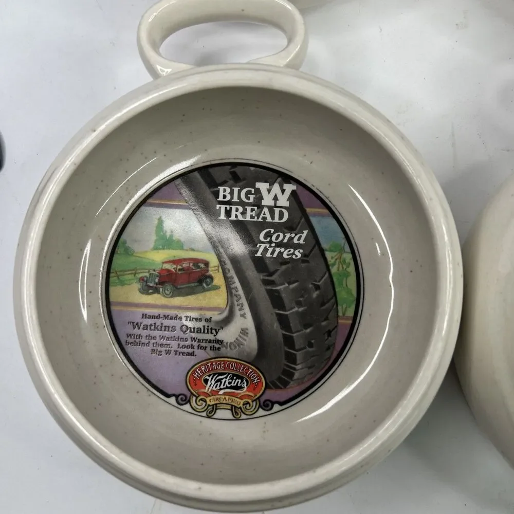 Vintage 1992 Watkins Heritage Collection Ceramic Handled Soup Bowls Set of 4